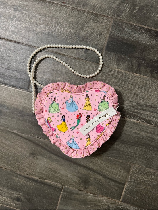 Disney Handbags - Disney Pink Heart-Shaped Princess Crossbody Bag with Pearl Strap